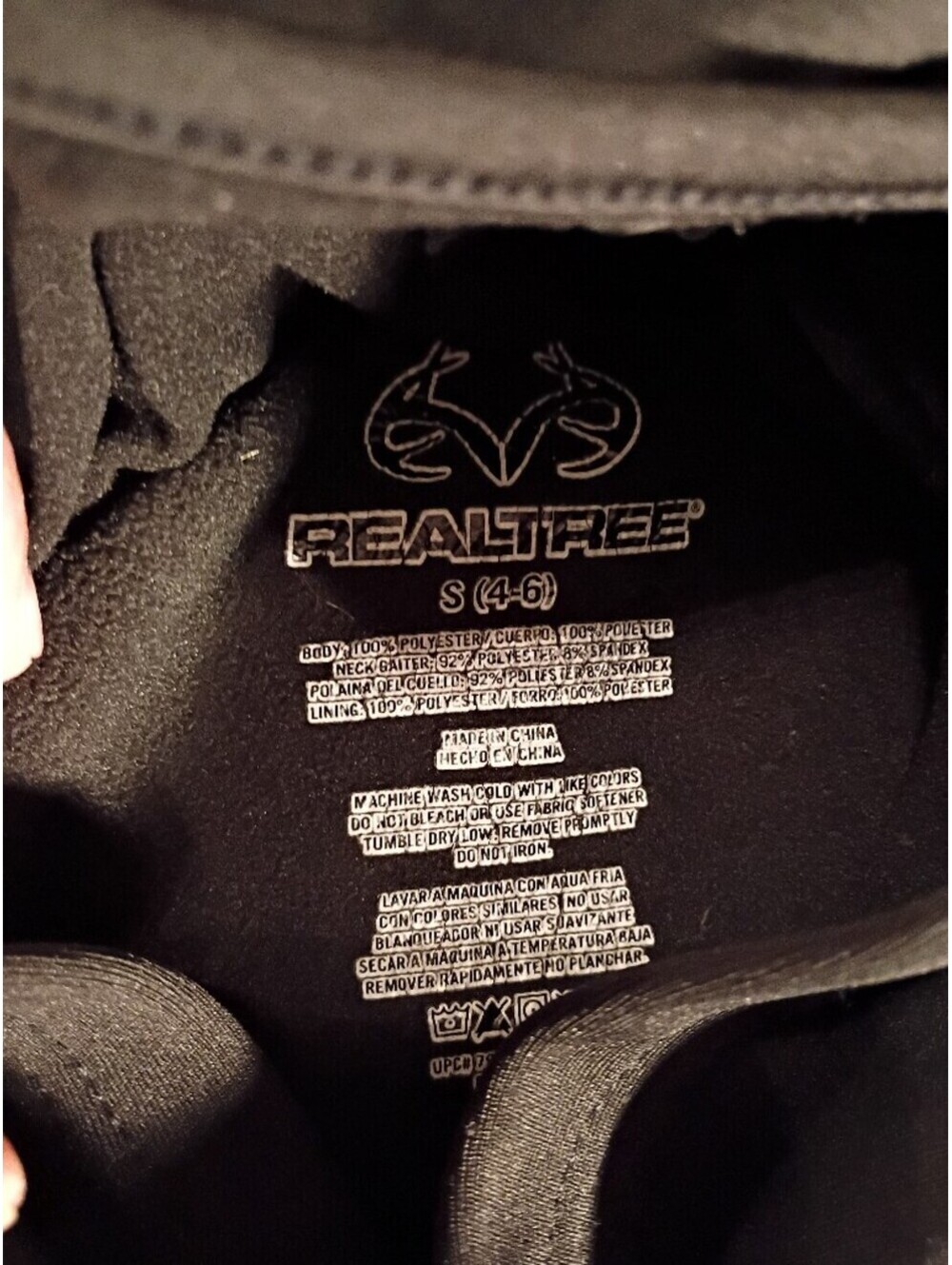 Realtree Black Pullover Hoodie Small 4-6 - Picture 5 of 5